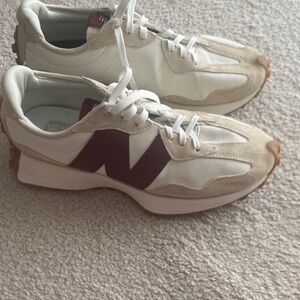 New Balance Women's White and Maroon Sneakers